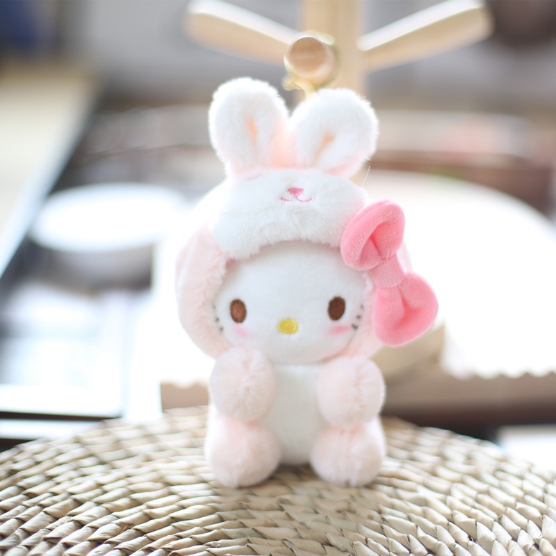 SANRIO Thú Nhồi Bông Hình Thỏ Kuromi Cinnamoroll Dễ Thương Cho Bé Gái