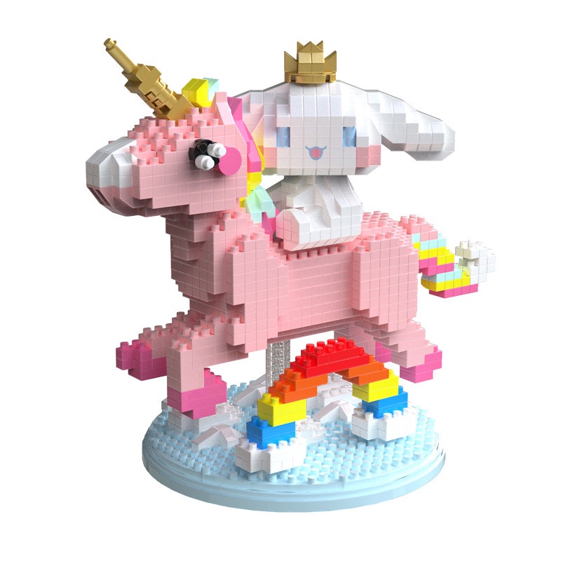 Bộ đồ chơi lắp ráp IQ ANGEL hình chú chó Cinnamon/ ngựa một sừng dành cho trẻ em