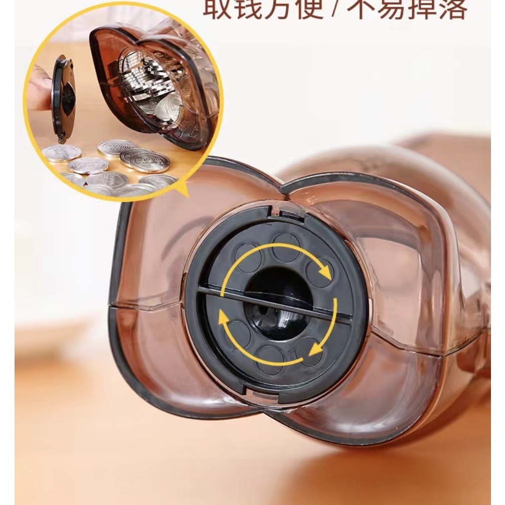 Con heo đất trong suốt Quá khổ Con heo đất lớn Con heo đất bằng nhựa Sáng tạo cho trẻ em chống rơi Đồng tiền ròng màu đỏ Dung lượng lớn