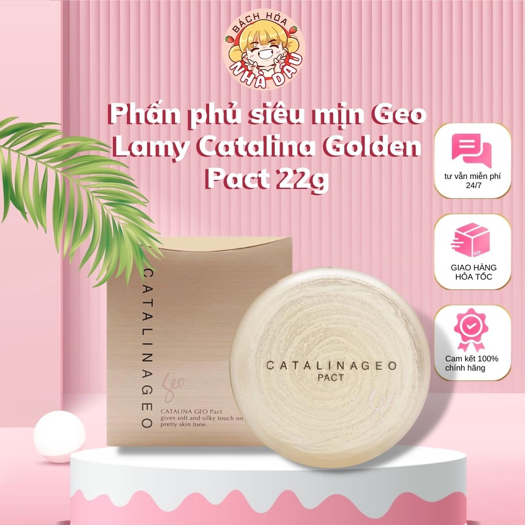 Phấn phủ Catalinageo Golden Pact Geo Lamy Màu Vàng 22g