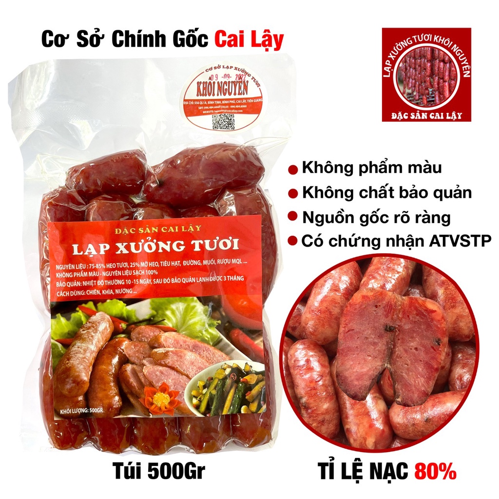 Lạp xưởng, lạp xưởng Khôi Nguyên loại đặc biệt túi 500gr