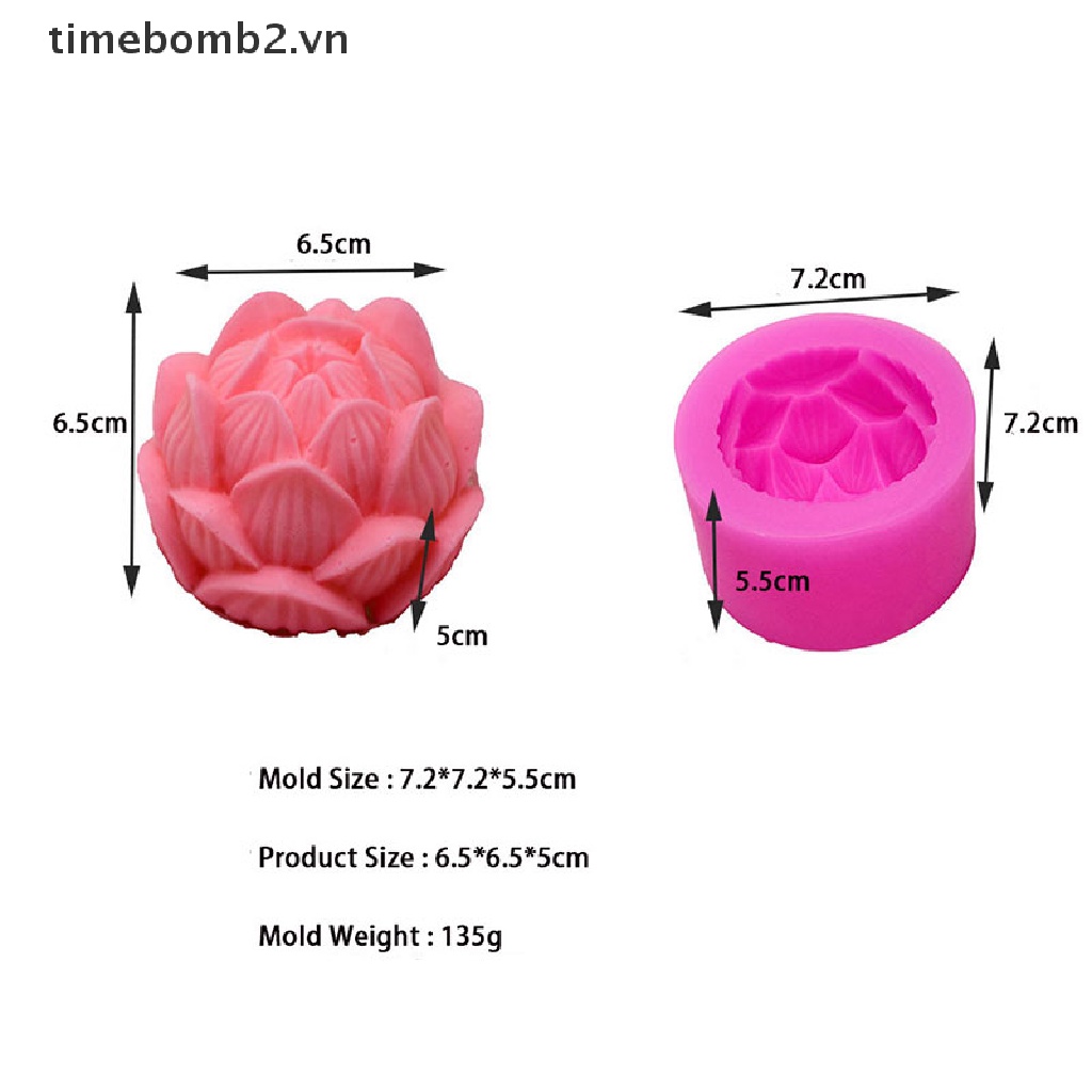 { # Mới Khuôn Silicon Làm Xà Phòng Hình Hoa Sen 3D