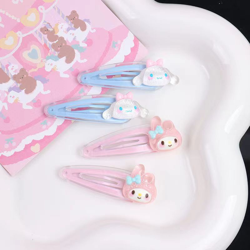 Set 2 Kẹp Tóc Sanrio mymelody Kuromi Cinnamon Pompom Purin Cá Tính Thời Trang Cho Nữ
