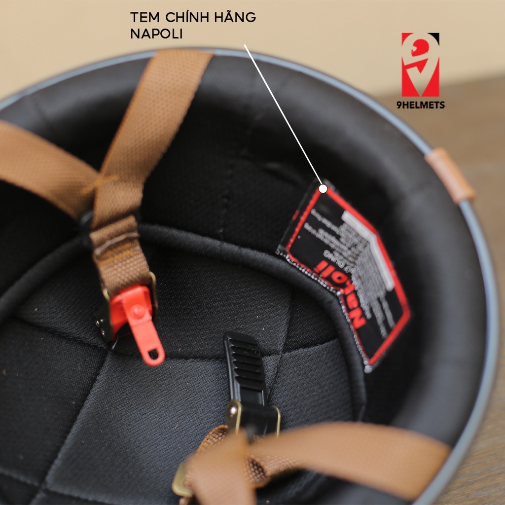 Mũ Bảo Hiểm 1/2 Napoli PUG Version Harley Không Ốp Bảo Hành Chính Hãng 12 Tháng