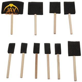 Set 10 cọ xốp cán gỗ cứng vẽ tranh