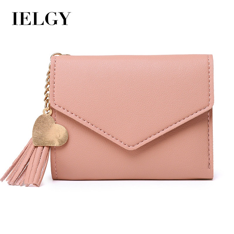 Ví Ngắn Đựng Tiền Xu Họa Tiết Vỏ Quả Vải Phối Tua Rua Nhiều Màu Dễ Thương Cho Bạn Gái