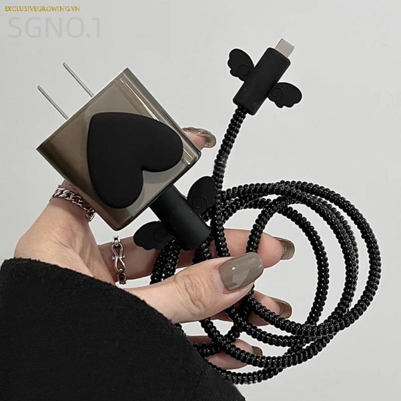 Ốp Điện Thoại TPU Mềm Trong Suốt Bảo Vệ Cáp Sạc USB Hình Tròn Hello Kitty Chuột Mickey Kuromi Cho Android