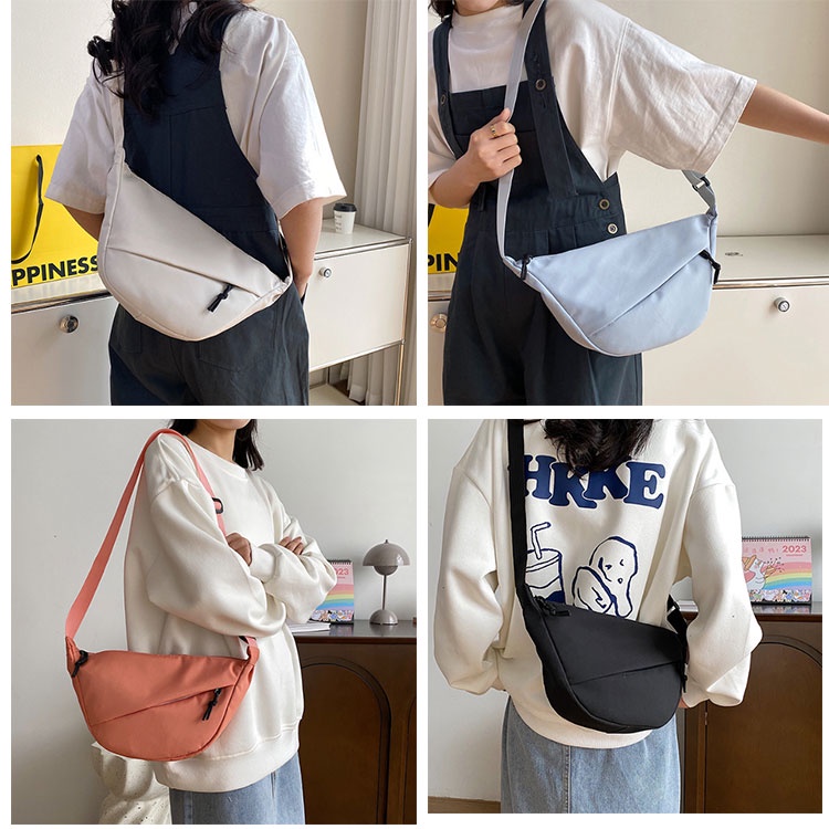 Túi Xách Đeo Vai Nylon Cỡ Lớn Phong Cách Hàn Quốc Đơn Giản Cho Nam Nữ