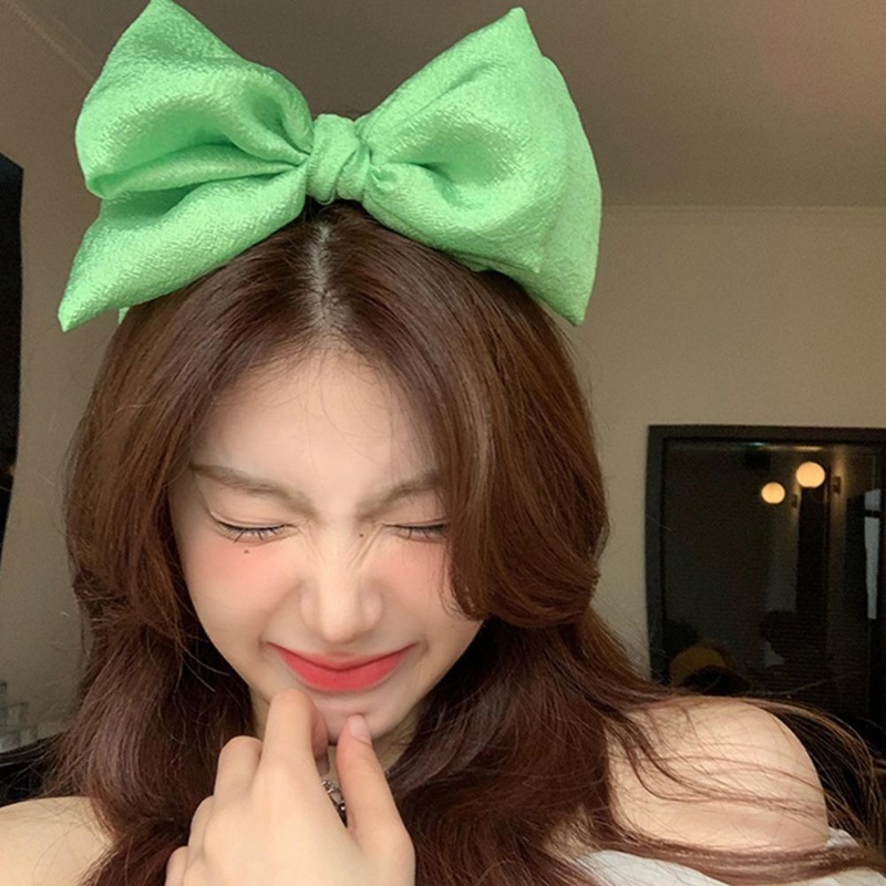 Băng Đô Nơ Bản Rộng Hai Lớp Màu Kẹo Ngọt Thời Trang Cho Nữ