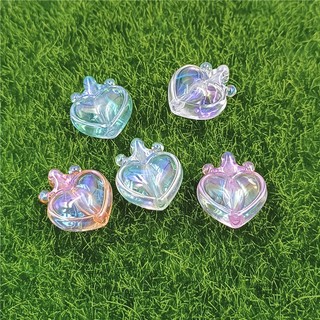 Set 5 hạt pha lê trong suốt hình vương miện trái tim sáng tạo