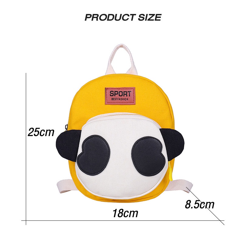 Bololo Balo Vải canvas Họa Tiết Gấu Trúc Hoạt Hình Dễ Thương Phong Cách Hàn Quốc