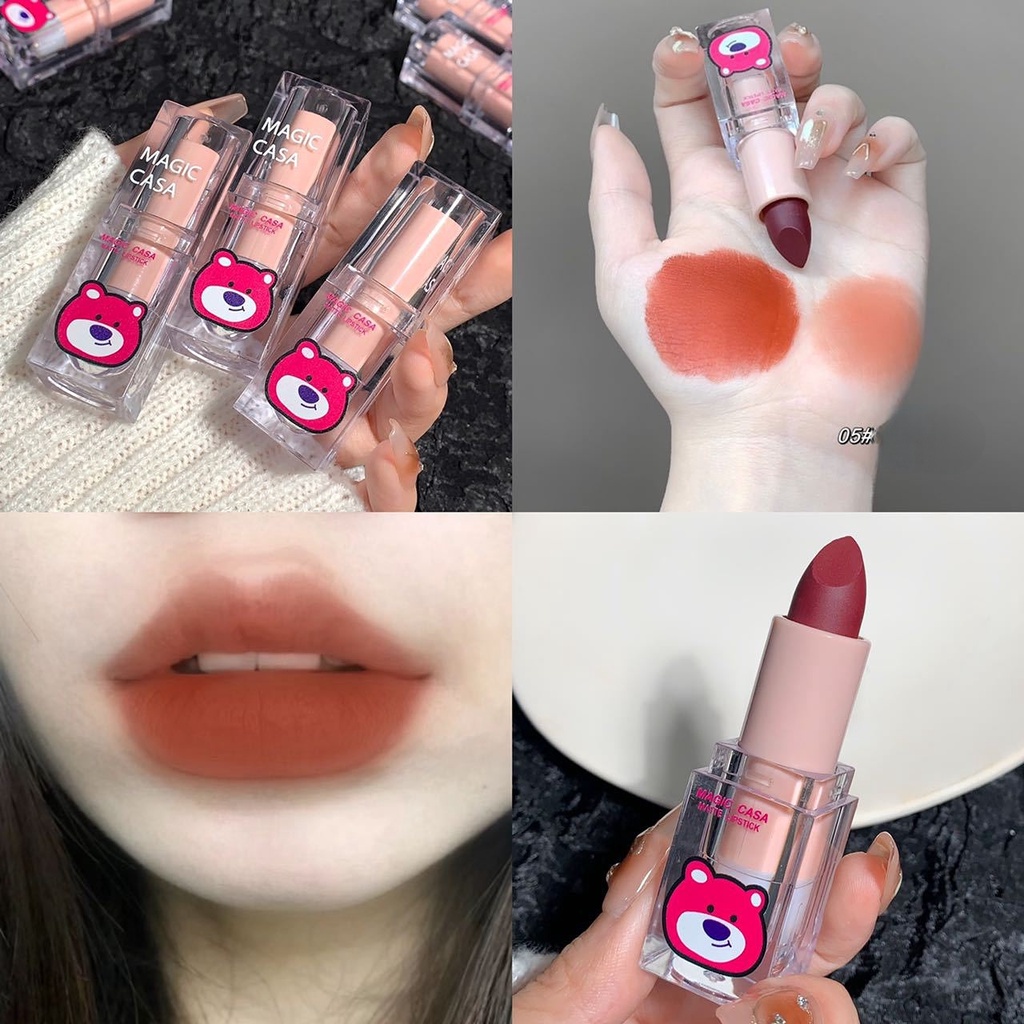 Son Lì Mềm Mượt Như Nhung Thương Hiệu MAGIC CASA Raspberry Bear