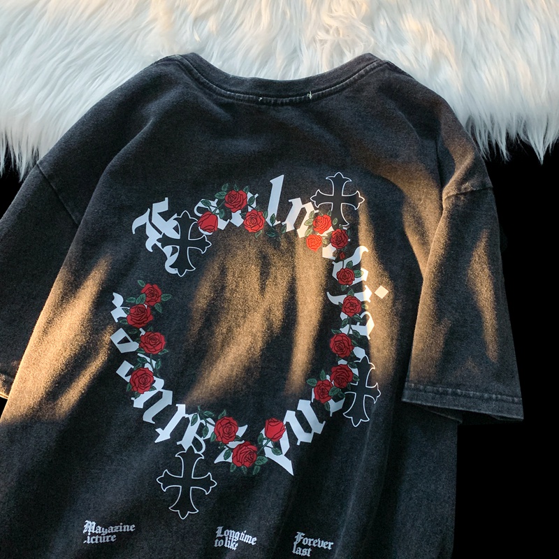 NRVP Áo Thun 100% Cotton Tay Ngắn Dáng Rộng In Họa Tiết Độc Đáo Phong Cách Hàn Quốc Thời Trang Cho Nam Và Nữ