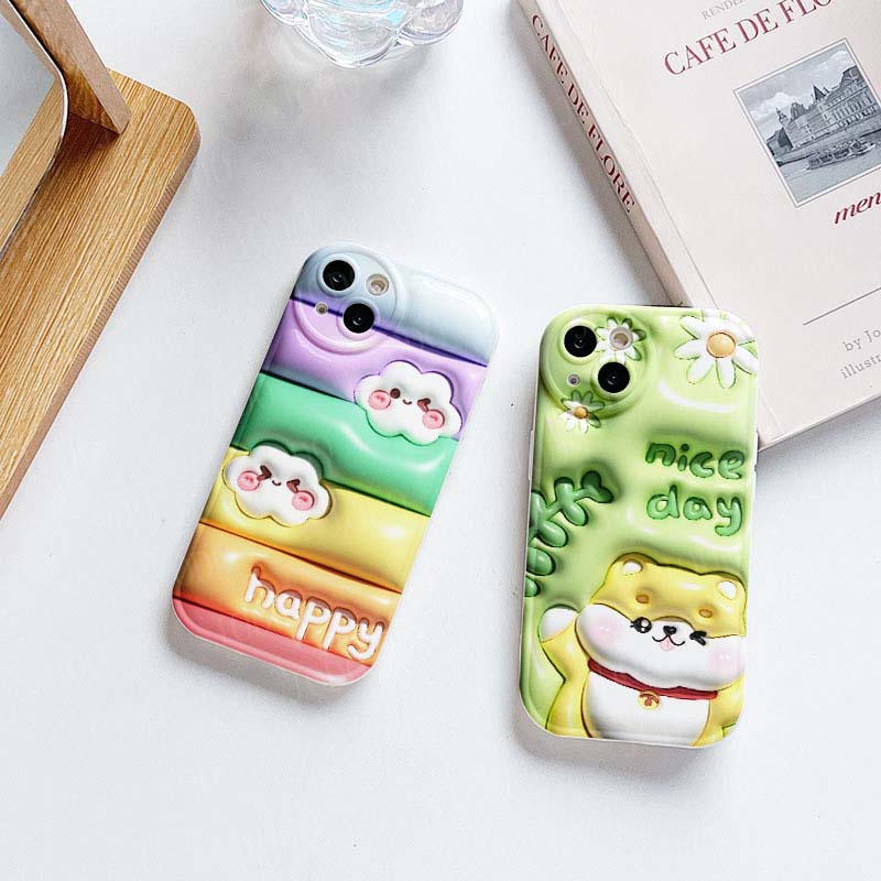 Ốp Điện Thoại TPU Silicon Mềm Chống Sốc Hình Hoa 3D Cho iPhone 14 13 12 11 Pro Promax 6 6S 7 8 Plus X XR XSMax SE