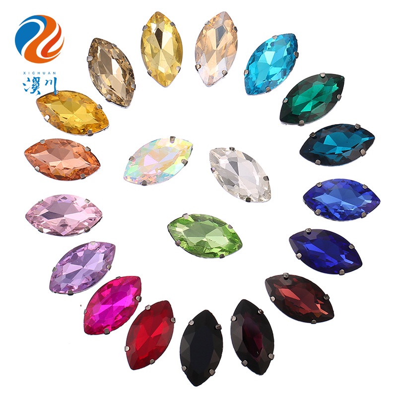 Đá Pha Lê Hình Móng Ngựa 4 * 8mm 5 * 10mm Trang Trí Quần Áo