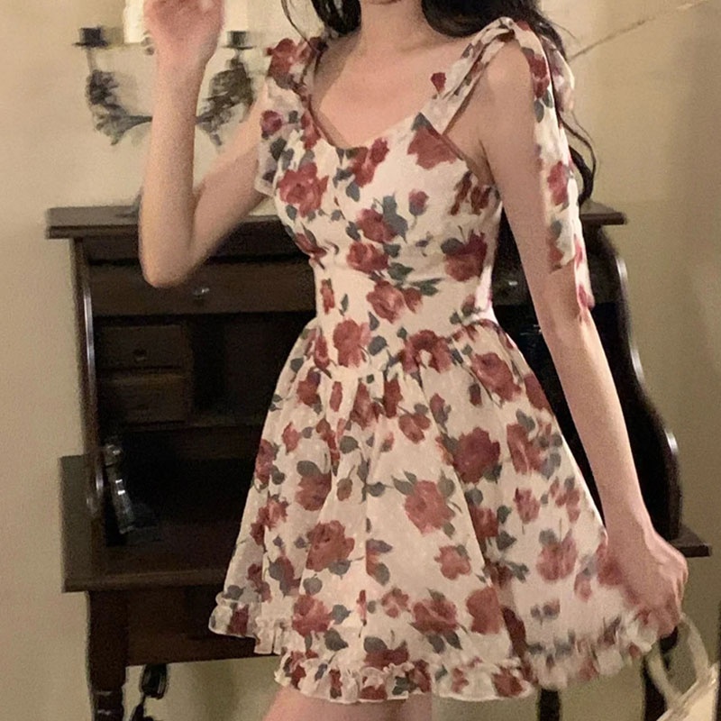 Đầm hoa XINLANYASHE phong cách Hàn Quốc thời trang 2023