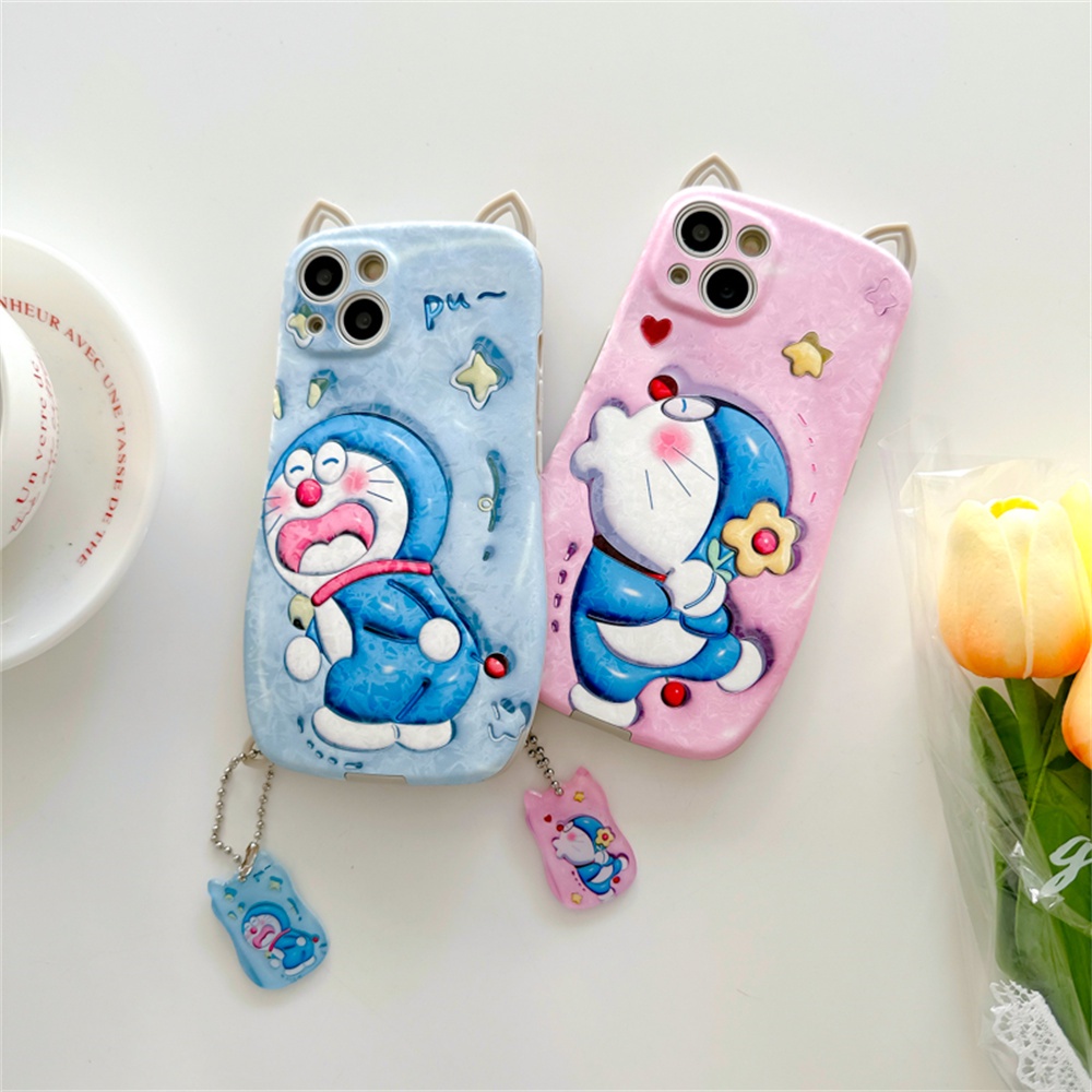 Ốp Điện Thoại TPU Mềm Hình Doraemon 3D Cho iPhone 14 13 12 11 Pro Max 12Pro 13Pro 14Pro 14Plus 14ProMax X XS Max XR 7 8 Plus
