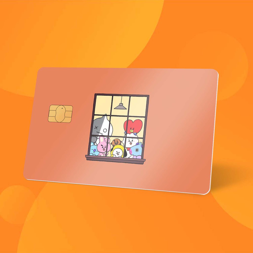 Miếng Dán Thẻ Card BT21 - BTS | SKIN ATM, Thẻ Chung Cư Trang Trí - Chất Liệu Decal Vinyl Chống Nước