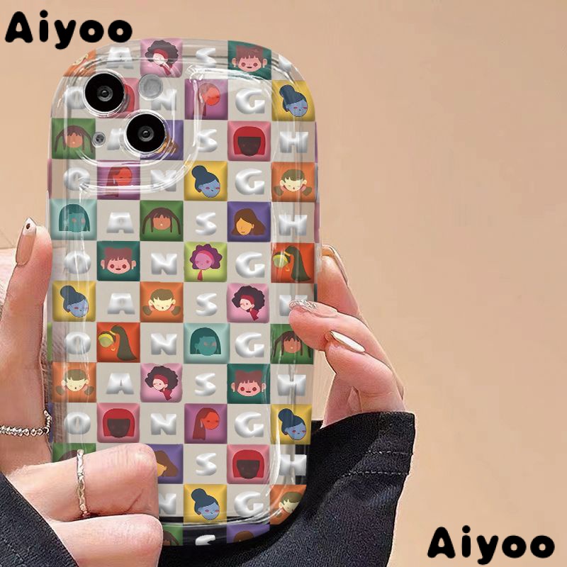 ✅Ốp Điện Thoại Họa Tiết Kẻ Sọc In Chữ Dễ Thương Cho iPhone 11 / 14Promax 13 12 7 / 8In YAE3