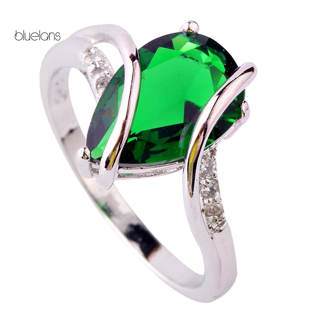 Nhẫn Đính Đá Hình Giọt Nước Thời Trang Cho Nữ