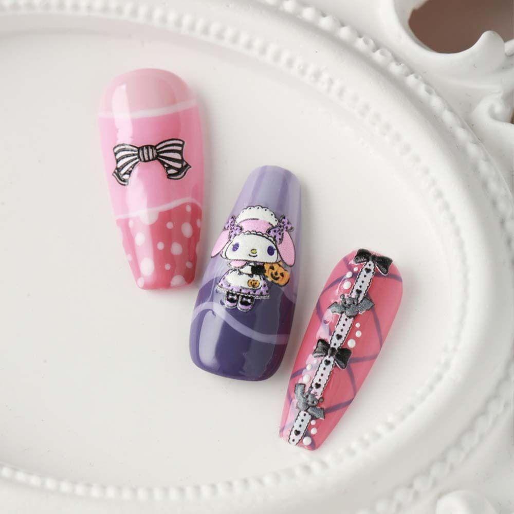 Miếng Dán Trang Trí Móng Tay 5D Họa Tiết Hoạt Hình Động Vật / Hoa Tulip