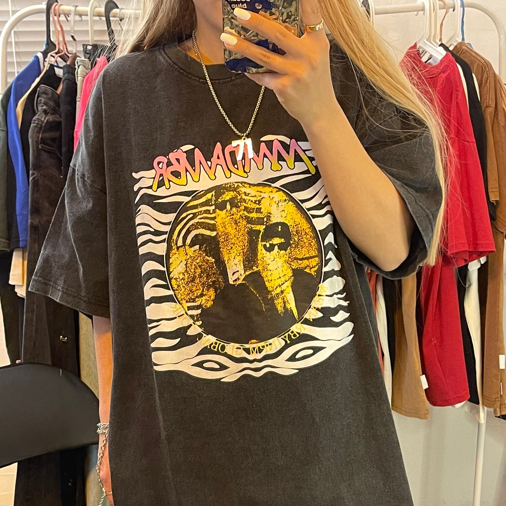 NRVP Áo Thun 100% Cotton Tay Ngắn Dáng Rộng In Họa Tiết Độc Đáo Phong Cách Hàn Quốc Thời Trang Cho Nam Và Nữ