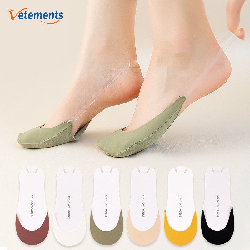 Vớ Thuyền Vô Hình Bằng Lụa Lạnh Mỏng Vô Hình / Vớ Cotton Lụa Lạnh Mỏng Thoáng Khí Không Trượt Thoải Mái Mùa Hè