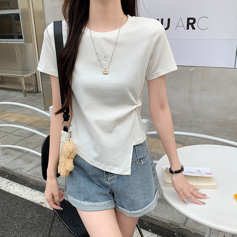 NRVP Áo Thun Tay Ngắn Dáng Ôm In Họa Tiết Độc Đáo Thời Trang Đường Phố Hàn Quốc Cho Nữ