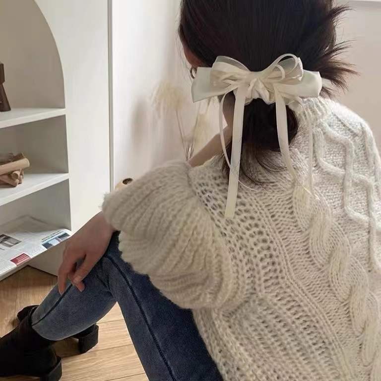 Set Kẹp Tóc Hình Nơ Ruy Băng Phong Cách Pháp Cho Nữ