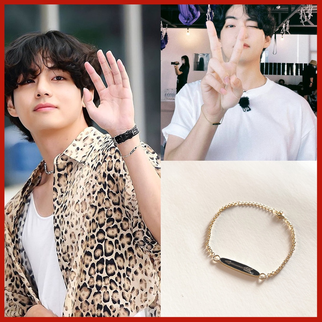 Vòng Tay Kim Tae Hyung Mặt Mũi Tên Vàng Thời Trang Kpop BTS Bangtan Boys