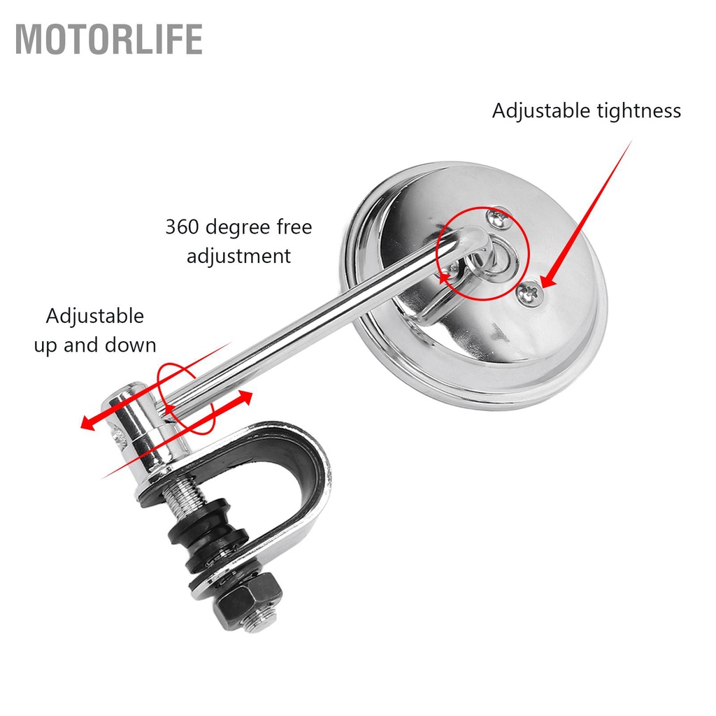 1 Cặp Gương Chiếu Hậu Tròn Có Thể Điều Chỉnh Gắn Tay Lái Xe Máy Suzuki