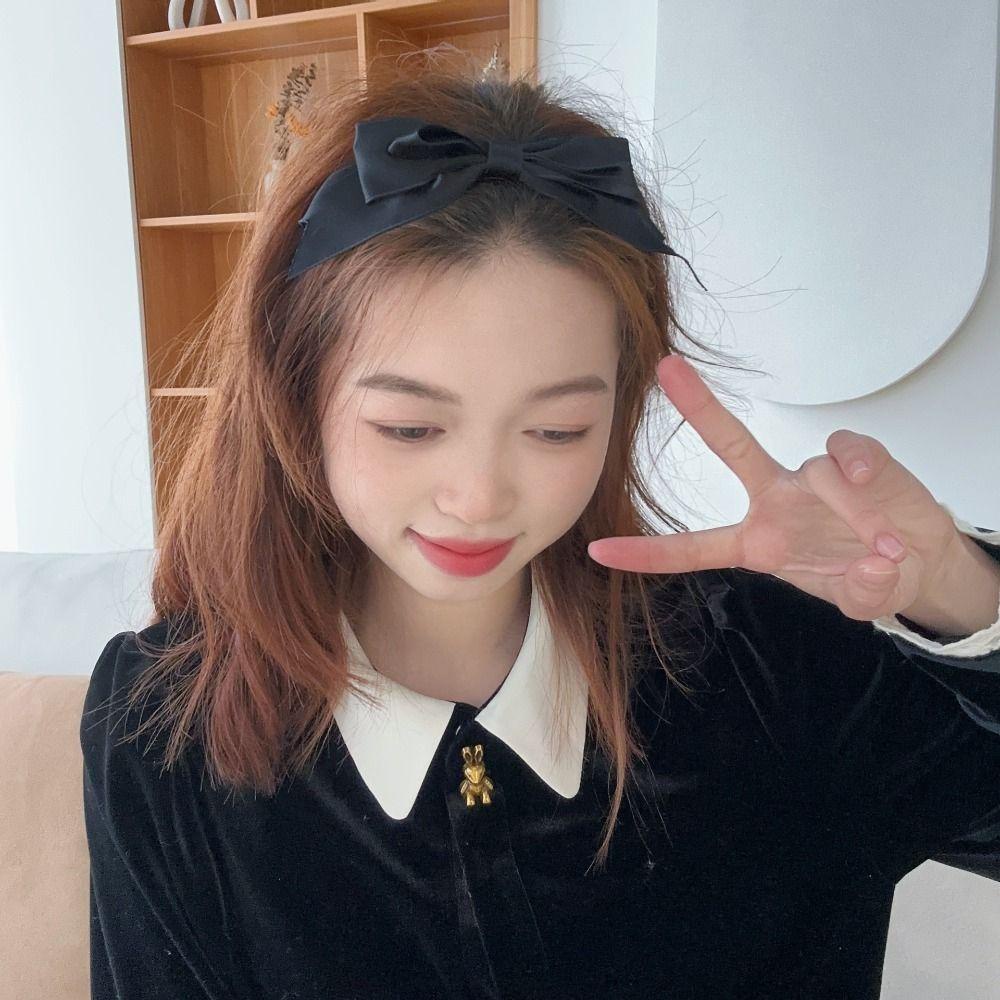 Băng Đô Cài Tóc Rửa Mặt Trang Điểm Hai Lớp Thắt Nơ Xoắn Đơn Giản Cổ Điển Dành Cho Bạn Nữ