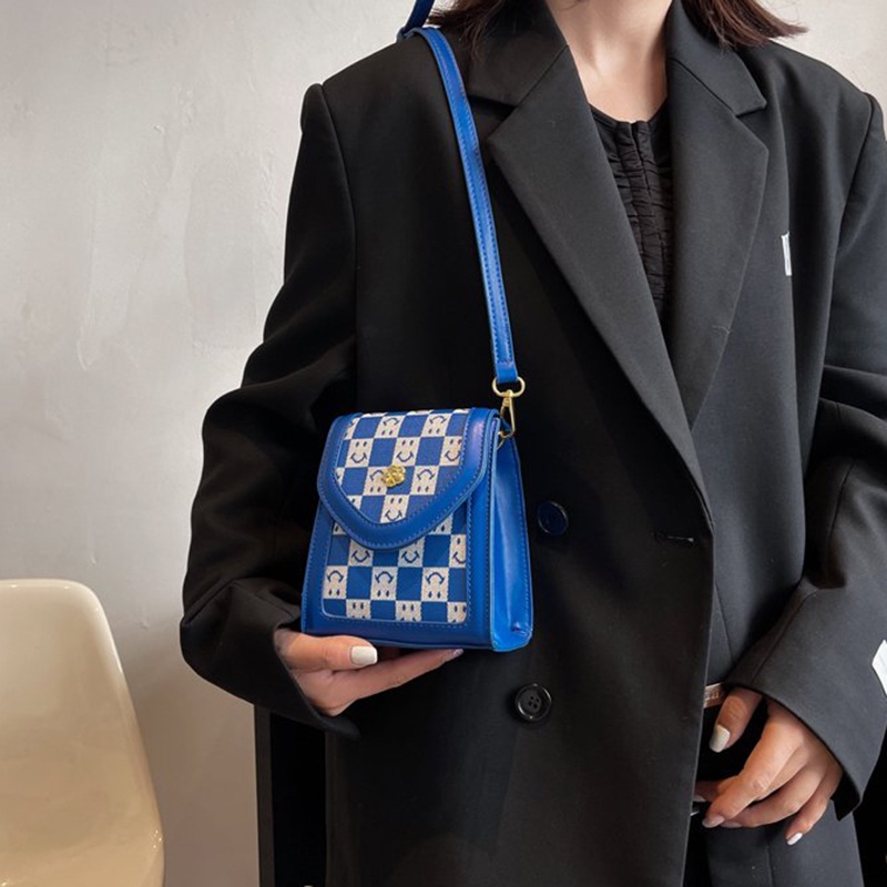 Túi Đeo Chéo Nhỏ Họa Tiết Caro retro Chất Lượng Cao Thời Trang Cho Nữ