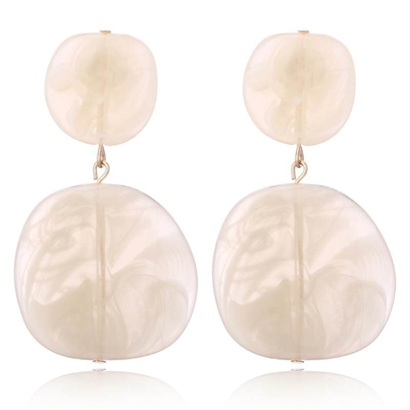 1 Đôi Bông Tai Hình Oval Bằng Acrylic