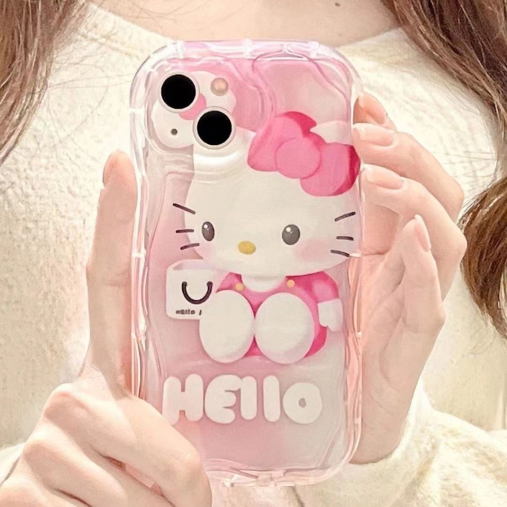 ✅Ốp Điện Thoại Mềm In Hình Hello Kitty Màu Hồng Cho iPhone 14 / 13promax 12 / 11pro xr / xs 8Pin