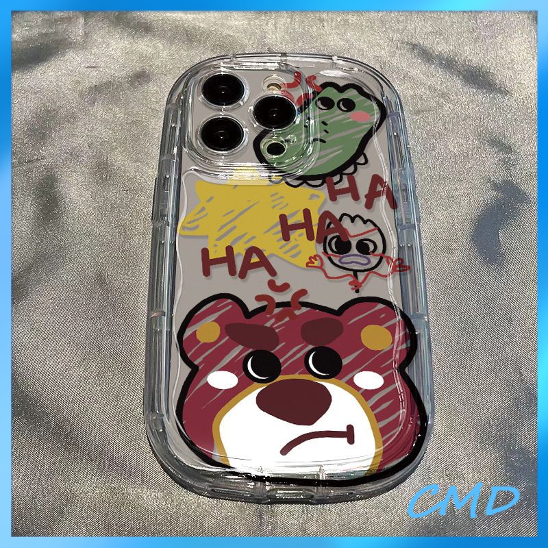 Ốp lưng iphone Hoạt hình dễ thương gấu dâu tây xà phòng đệm khí vỏ mềm Cho Iphone 6 / 6S / 6splus / se / 7 / 7plus / 8 / 8plus / X / xs / xsmax / 11 / 12 / 13 / 14 / Plus / Pro / Pro Max-402