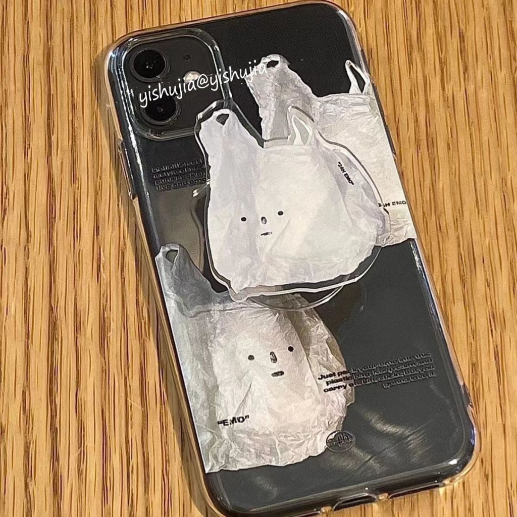 ✅Ốp Điện Thoại Mềm Trong Suốt Họa Tiết Túi Rác Xiaohongshu Cho iPhone 14 / 13promax 12 / 11 xr / xs / 8p 7In