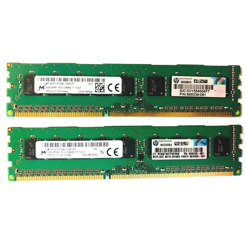 Thẻ Nhớ Micron original 8G 2RX8 PC3 / PC3L-12800E UDIMM 8G DDR3 ECC