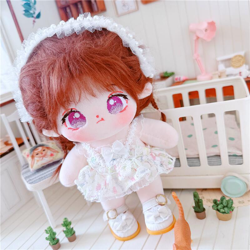 Bộ Áo Khoác + Đầm Yếm Cotton Xinh Xắn Dành Cho Búp Bê 20cm