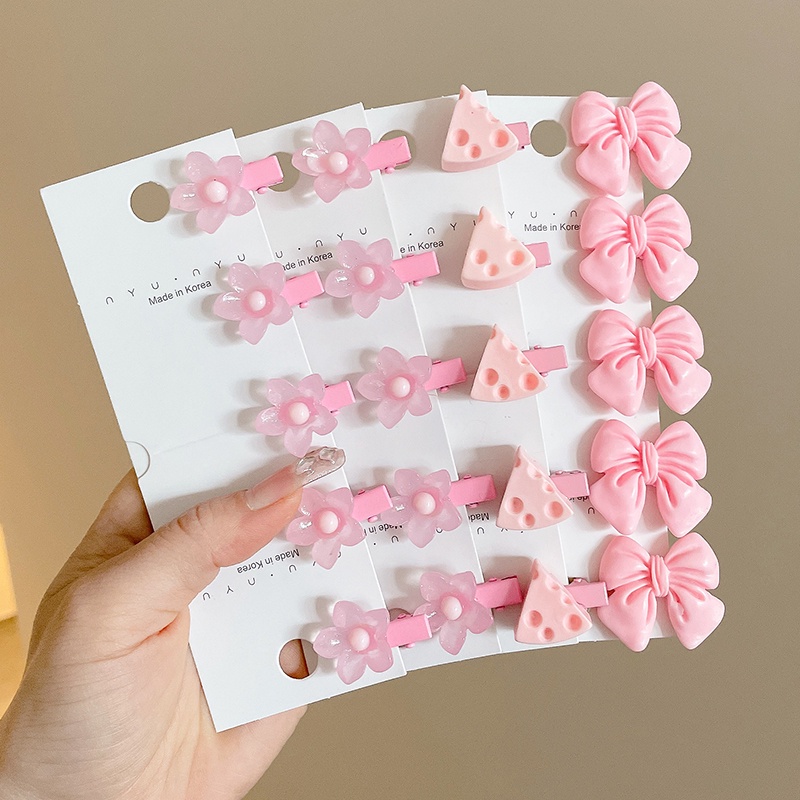 Bộ Kẹp Tóc Màu Hồng Kiểu Công Chúa Dễ Thương Cho Bé Gái