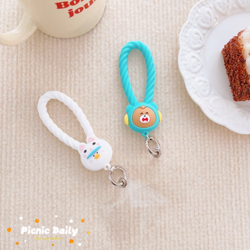 Dây Đeo Điện Thoại Bằng Silicon Họa Tiết Hoạt Hình Dễ Thương