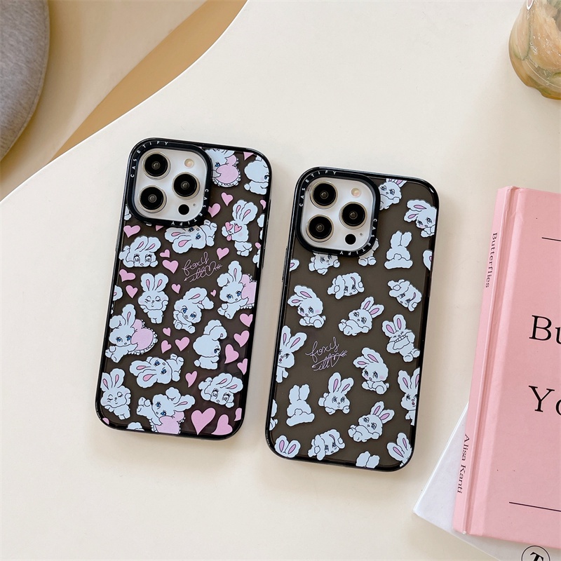 Ốp Điện Thoại TPU Silicon Mềm Chống Sốc Hình Thỏ Màu Đen Cho iphone 14 13 12 11 Pro Max 14plus 11 Pro