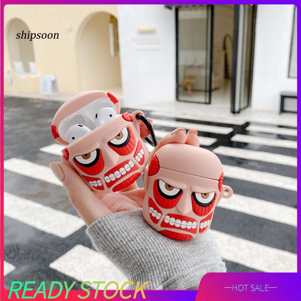 Vỏ Bảo Vệ Hộp Sạc Tai Nghe Không Dây Cảm Ứng 3D Hình Attack on Titan Vỏ Bảo Vệ Hộp Đựng Tai Nghe AirPods 1 / 2 / 3 / Pro Siêu Mỏng