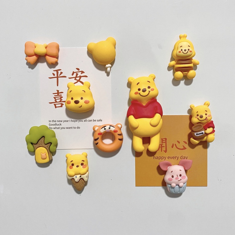 Nam Châm Dán Tủ Lạnh Hình Gấu Pooh 3D Dễ Thương