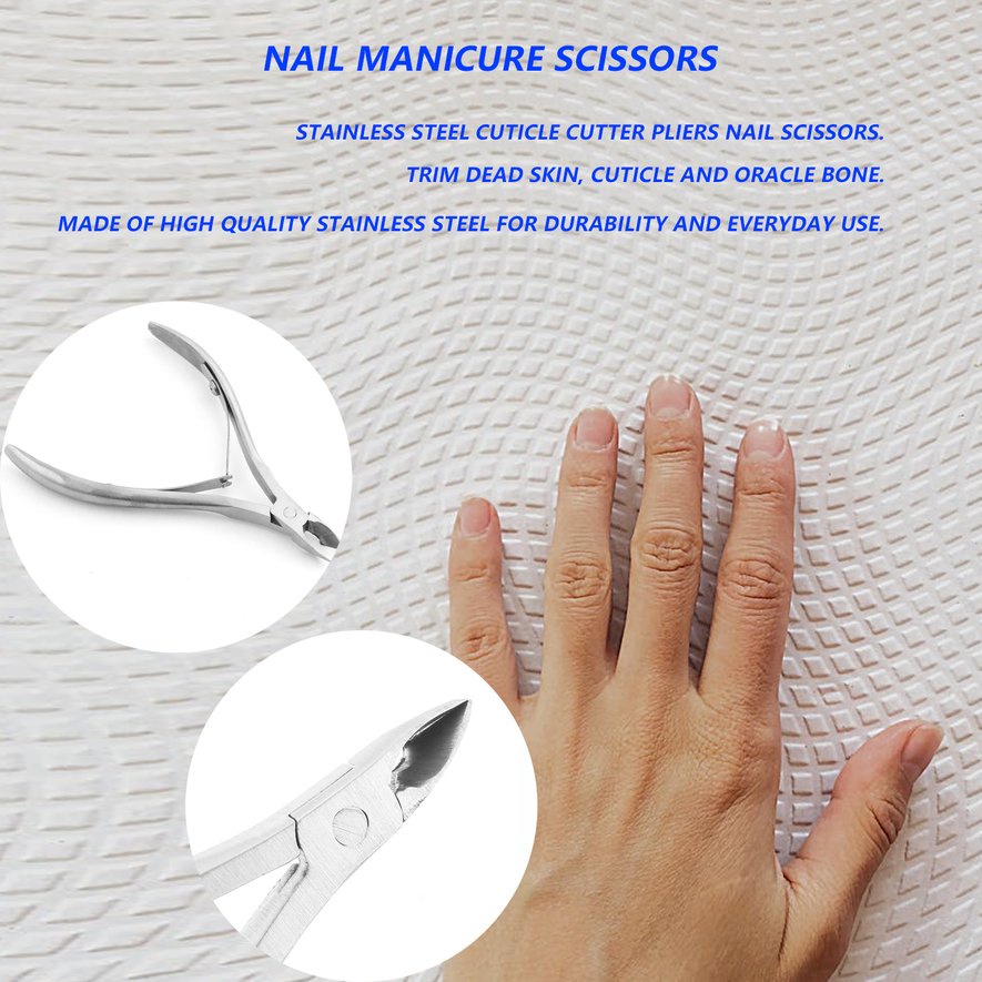 ❤Stainless Steel Cuticle Nipper Cutter Nail Clipper Scissor Manicure Tool