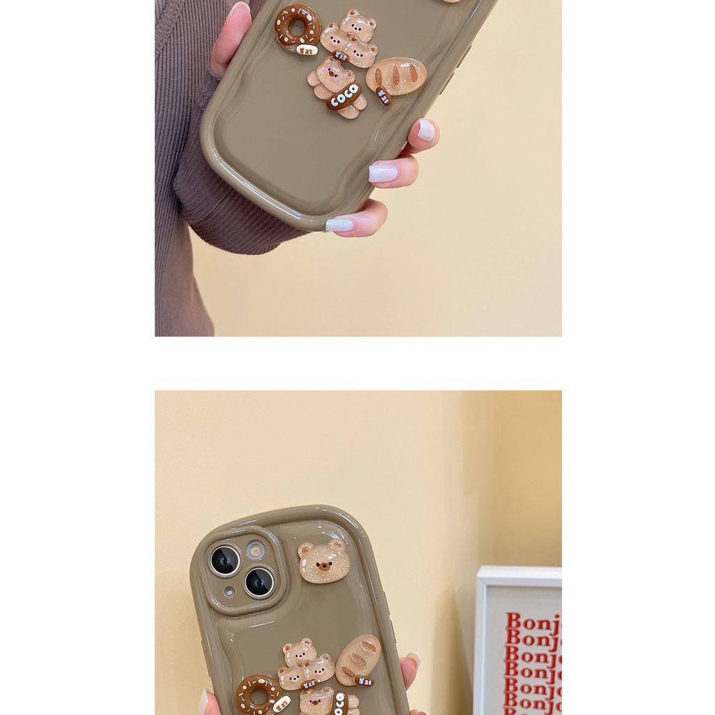 Ốp Điện Thoại Túi Khí Chống Rơi Hình Oval Màu Nâu Tiên Tiến Cho IPhone 14 13 12 11 Pro Max