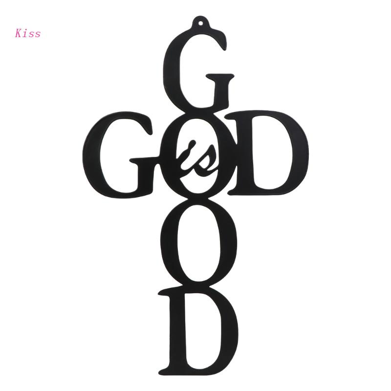 Biển Hiệu Treo Tường Trang Trí In Chữ kiss God Bằng Kim Loại
