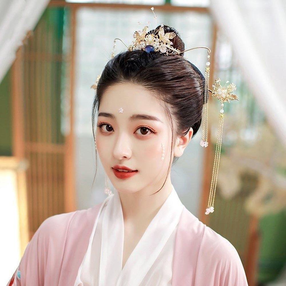 Trâm Cài Tóc Chữ U Phối Tua Rua Phong Cách Trung Hoa Cổ Điển Thời Trang WMES15H