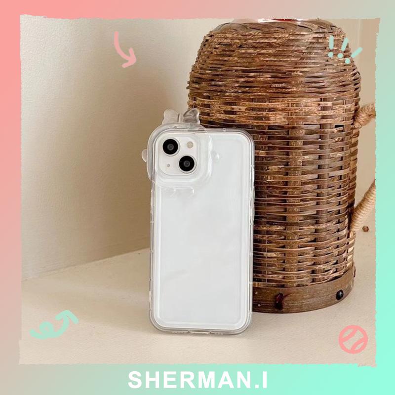 Ốp lưng iphone nơ camera hình vuông trong suốt 6/7/8Plus/Xsmax/11/12/13ProMax-SN