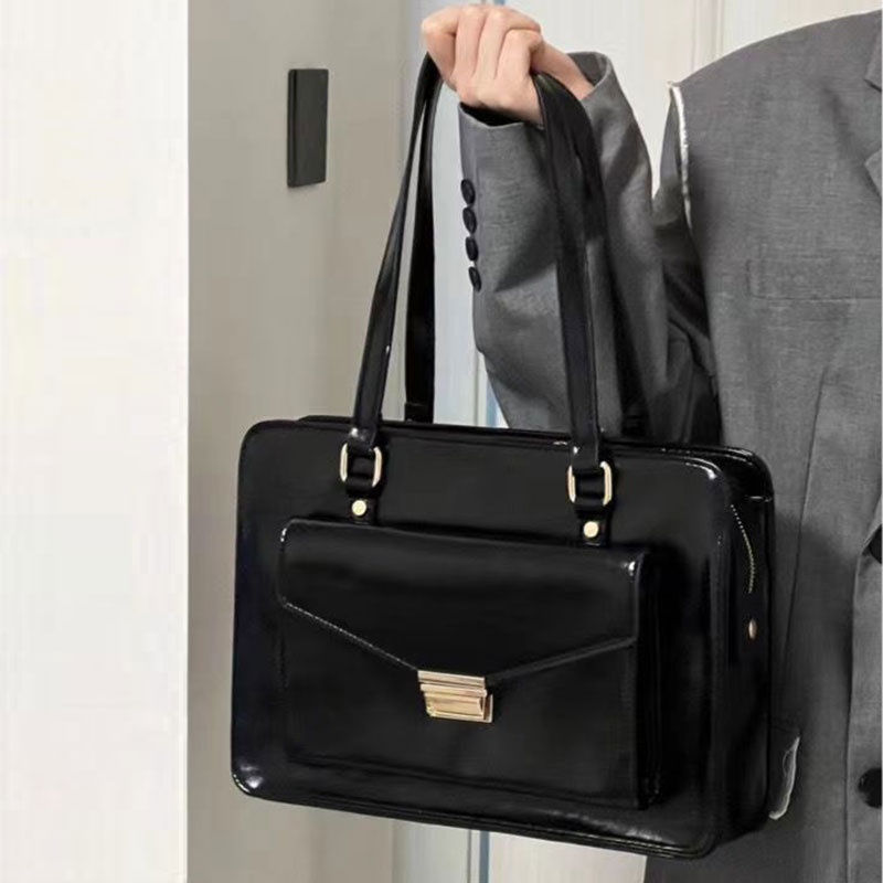 Nallcher Túi Xách Da PU Bóng Phong Cách retro Nhật Hàn Thời Trang Dành Cho Nữ